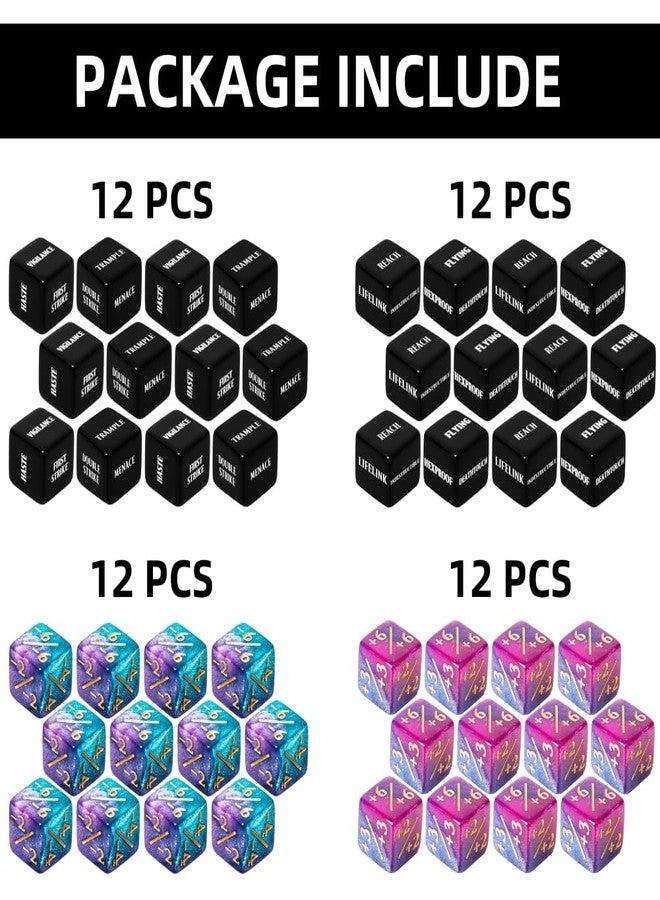 PUGED 48 PCS MTG Counter Token Dice Abilities Keyword Counters Bulk Creature Stats Buff Magic The Gathering Tokens Dice Set with Bag TCG Card Games Accessories (MTG) - Image 2
